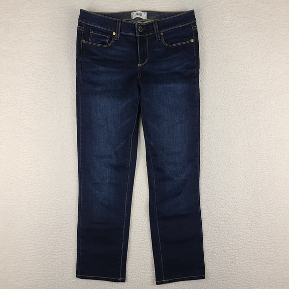 PAIGE Denim - Paige Jeans‎ Womens 29 Blue Skyline Skinny Surface Dark Wash Denim HEMMED